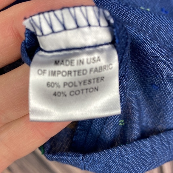 Drew Cotton Blend Blue Blouse With Ruffled Sleeves & Embroidered Dots- Sz Small - Picture 8 of 8